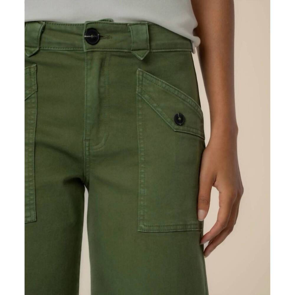 NEW KUT FROM THE KLOTH meg high rise wide leg jeans in dill - Picture 5 of 5